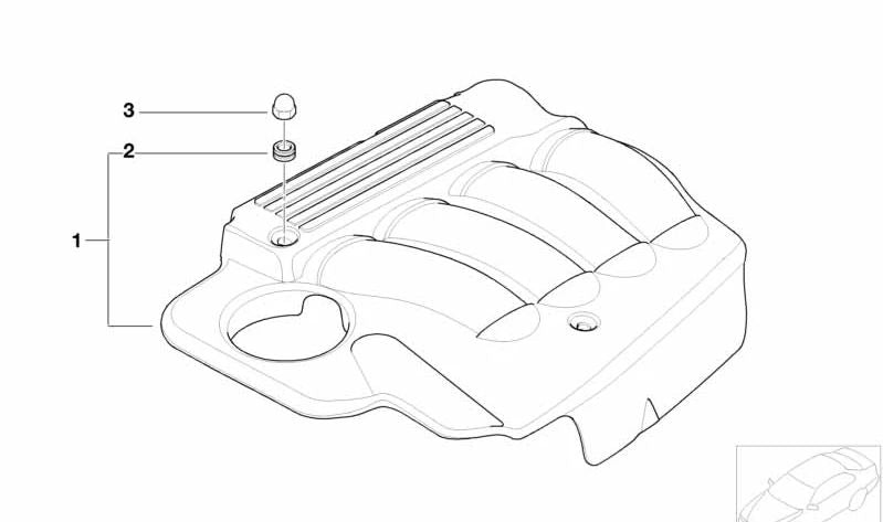 Porca protetora (Hutmutter) OEM 11617522575 para BMW Série 1 (E81, E82, E87, E88), Série 3 (E90, E91, E92, E93), X1 (E84), X3 (E83), Z4 (E85). BMW original