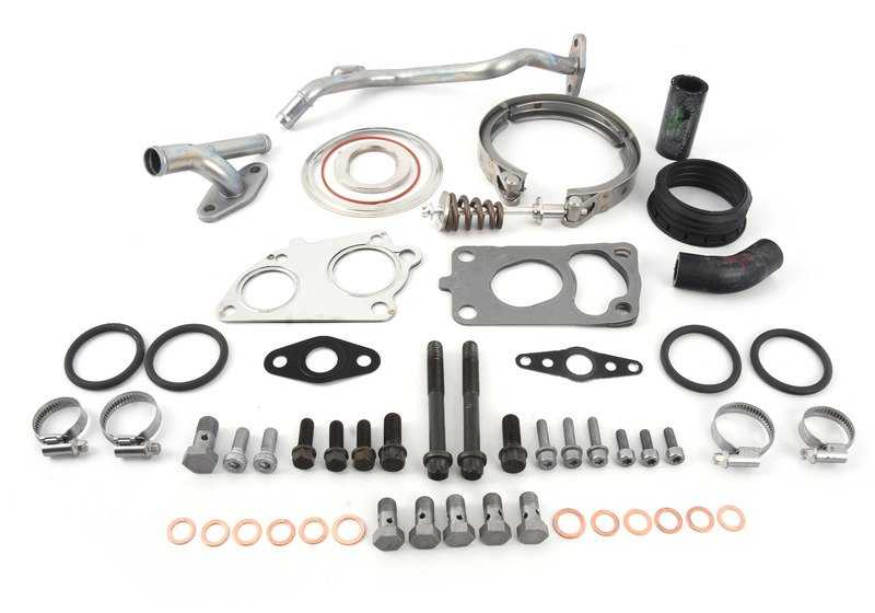 Kit de Montaje Turbocompresor para BMW E90, E91, E92, E60N, E61N, E63N, E64N, E83N, E70, E71 (OEM 11652411690). Original BMW