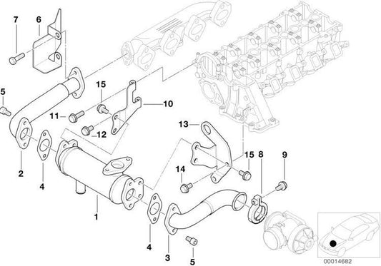 Tubo Conect A Refrigerador Del Gas De Escape Para Bmw E39. Original Recambios