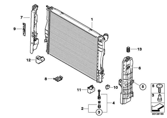 Enfriador De Agua Radiador Para Bmw E81 E82 E87 E88 E90 E91 E92 E93 E84 . Original Bmw. Recambios