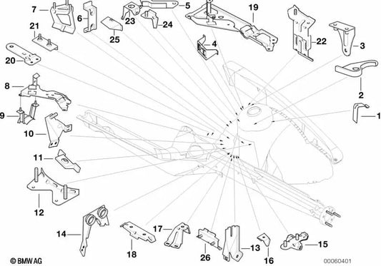 Soporte para filtro de carbón activo para BMW E36 (OEM 51712259958). Original BMW