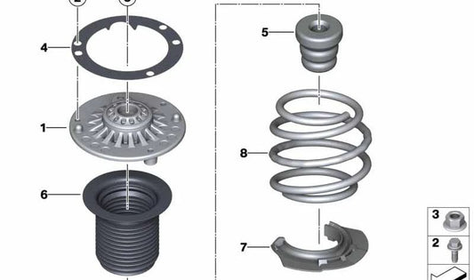 Muelle de suspensión delantera OEM 31337853270 para BMW F87 (M2). Original BMW.