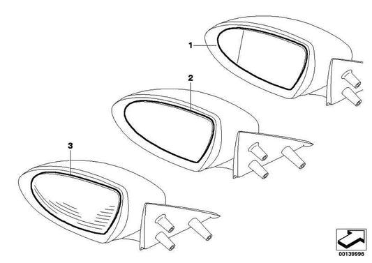 Cristal De Retrovisor Calefactable Gran Angular Para Bmw E60 E61 E63 E64 . Original Bmw. Recambios