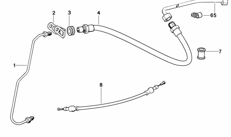 OEM Linksbremsschlauch 343232405 für BMW R50. Original BMW.