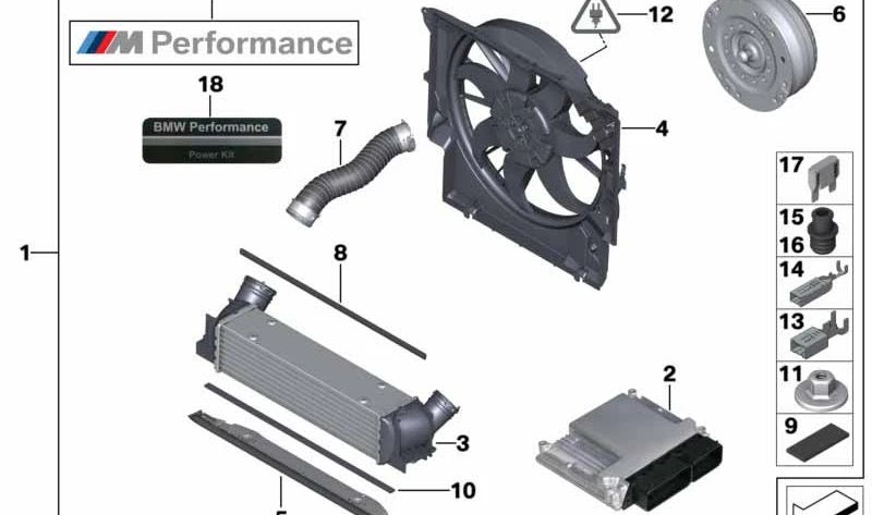 Tubo de aire de admisión OEM 11612180462 para BMW E88, E90, E91, E92, E93. Original BMW