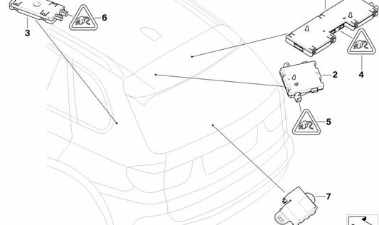 Amplificador de Antena Diversity para BMW E70, E70N (OEM 65209193847). Original BMW.