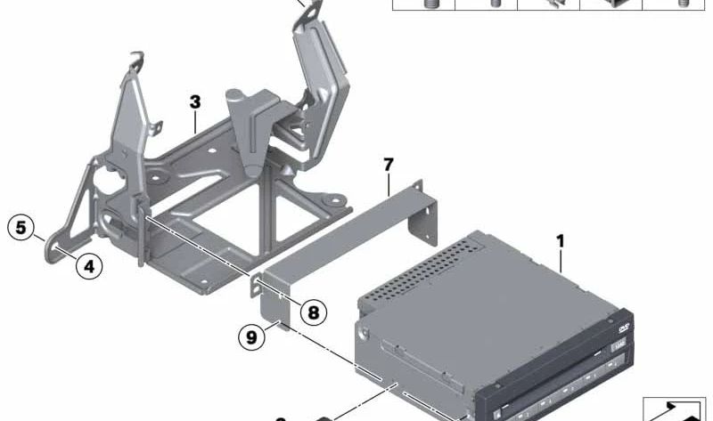 DVD/CD Changer Holder for BMW F20, F21, F30, F31, F35, F25, E89 (OEM 65129151149). Original BMW