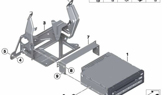 DVD/CD-Wechslerhalterung für BMW F20, F21, F30, F31, F35, F25, E89 (OEM 65129151149). Original BMW