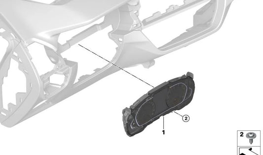 Instrumentenkombination für BMW 3er G20, G21, 5er G30, G31, X3 G01 (OEM 62105A69552). Original BMW