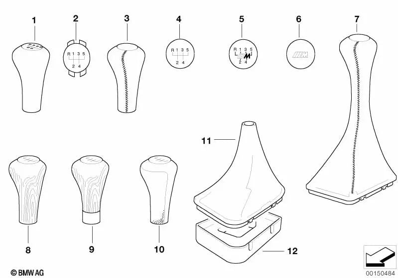 Einsatz de Cubierta para el Selector de Marchas para BMW Serie 3 E36 (OEM 25111222170). Original BMW