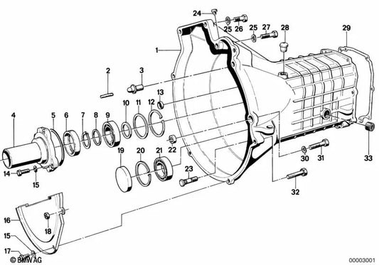 Anillo de seguridad para BMW Serie 3 E21, E30 Serie 5 E12, E28 Serie 6 E24 Serie 7 E23 (OEM 23121630170). Original BMW