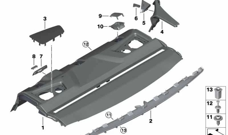 Blenda protectora para varios modelos de BMW F93, G16 (OEM 51469108170). Original BMW