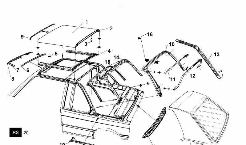 OEM 54310006316 Capot de toile pour BMW E21. BMW d'origine.