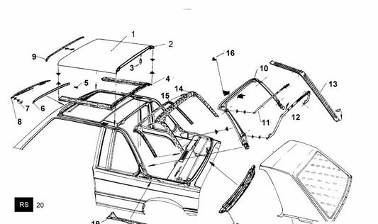 OEM 54310006316 Capot de toile pour BMW E21. BMW d'origine.