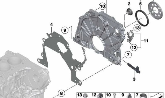 OEM -Verteilungskette Abdeckung 11148591628 für BMW E90, E91, E92, E93, F07, F10, F11, F01, F02, E70, F15, E71, F16. Original BMW.