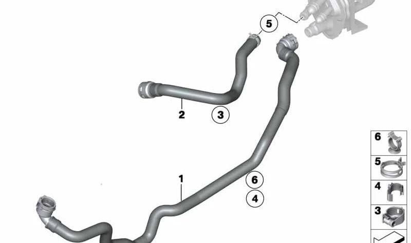 OEM Radian Return Hose 64219222651 für BMW E90, E91, E92, E93, E84. Original BMW.