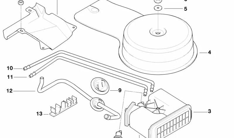 Tubo de ventilación OEM 16131182962 para BMW (Modelos compatibles: E36, 316i, 318i, 320i, 323i, 325i, 328i, M3). Original BMW.