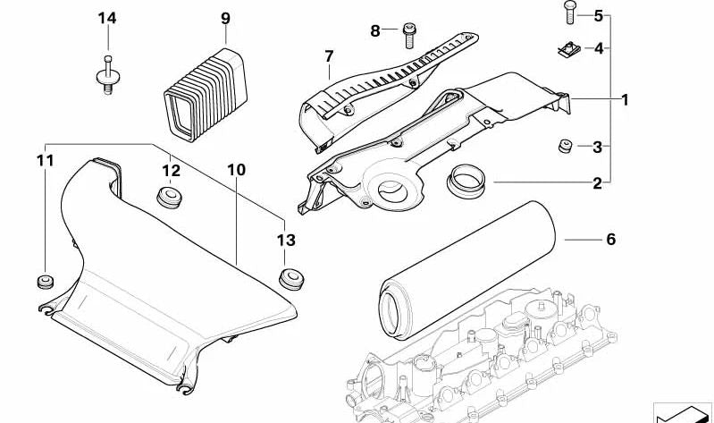 Bellows for BMW 3 Series E46 (OEM 13717789789). Genuine BMW