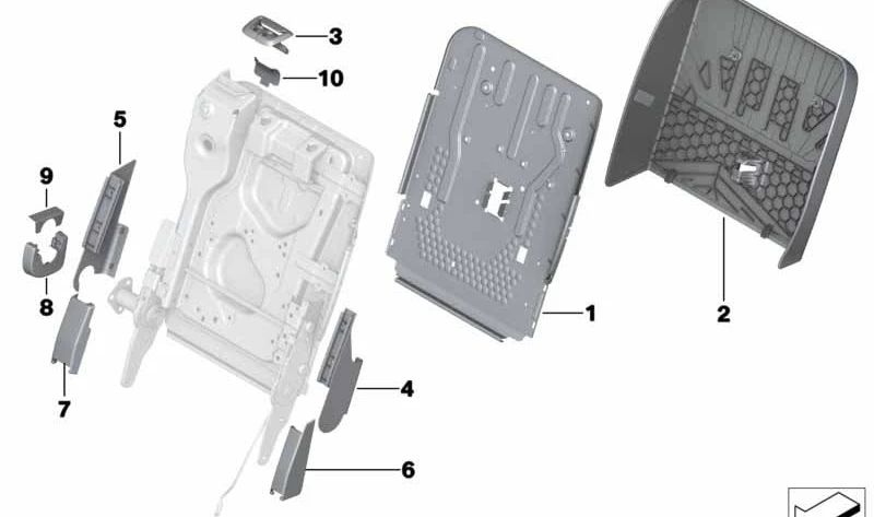 Embellecedor exterior derecho para parasol OEM 52207242420 para BMW F07 (Serie 5 Gran Turismo). Original BMW.