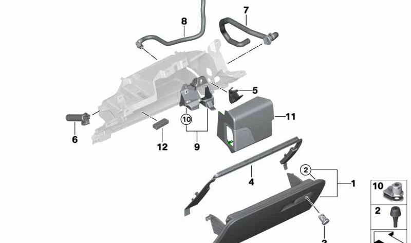 Verriegelungselement für BMW 5er F90, G30, G31, 6er G32 (OEM 51169349000). Original BMW