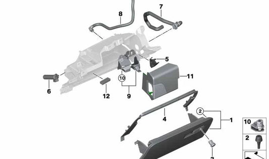 Locking element for BMW 5 Series F90, G30, G31, 6 Series G32 (OEM 51169349000). Genuine BMW