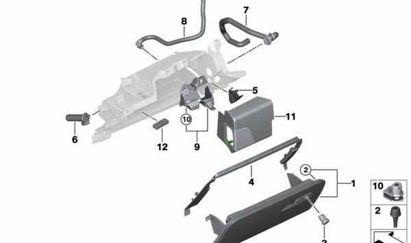 Elemento de bloqueo para BMW Serie 5 F90, G30, G31, Serie 6 G32 (OEM 51169349000). Original BMW