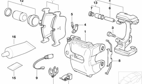 Soporte de freno para BMW E31 (OEM 34111160327). Original BMW