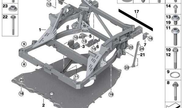 Barra estabilizadora derecha OEM 39306885634 para BMW i8 (I12, I15). Original BMW