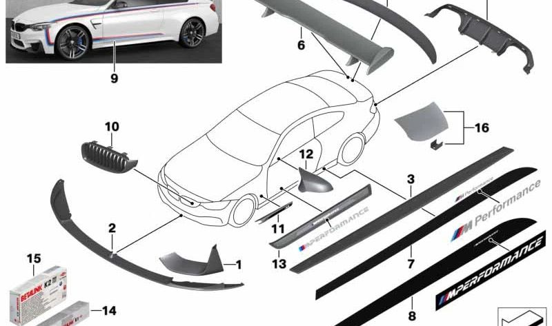 Modèle de forage OEM 01292446139 pour BMW F32, F82. BMW d'origine.