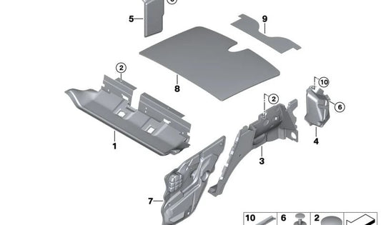 Dachschalldämmung hinten für BMW X5 E70, E70N (OEM 51486952704). Original BMW