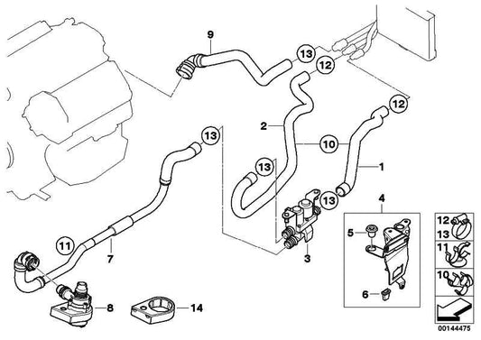 Válvula De Agua Para Bmw E53 E70 E71 E72 Hyb . Original Recambios