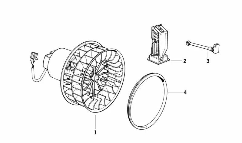 Fan for BMW Series 3 E36 (OEM 64118390434). Genuine BMW