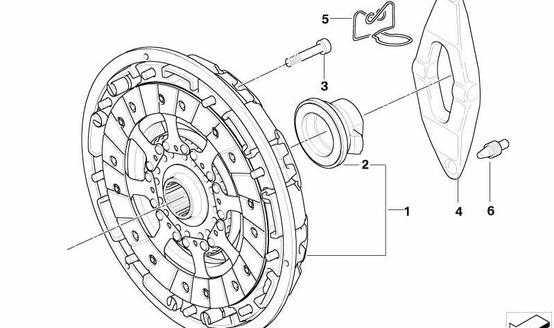 Kit de embrague OEM 21212283648 para BMW E60, E63, E64. Original BMW.