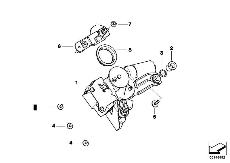 Cojinete Eje Limpiaparabrisas Para Bmw E91 E61. Original Recambios