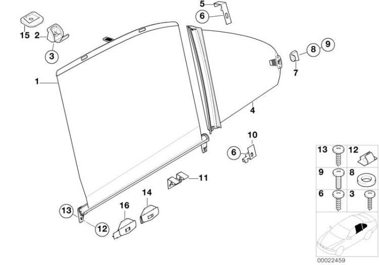 Persiana Cortina Parasol Ventana Pequeña Puerta Trasera Color Dunkelgrau Para Bmw Berlina E39 Y M5