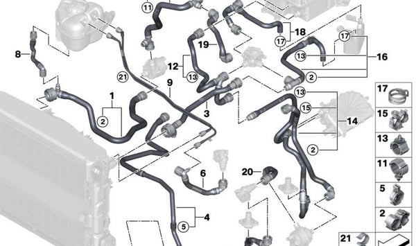 Conducción de la bomba eléctrica de refrigerante para BMW G26E, G26F (OEM 17128477902). Original BMW