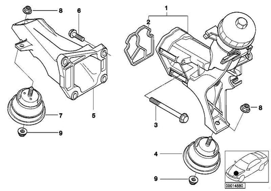 Soporte De Goma Motor Para Bmw E46 E85 . Original Bmw. Recambios