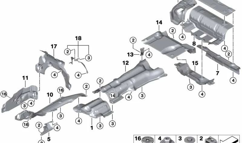 Aislamiento térmico para BMW Serie 5 F90, F90N (OEM 51488070396). Original BMW