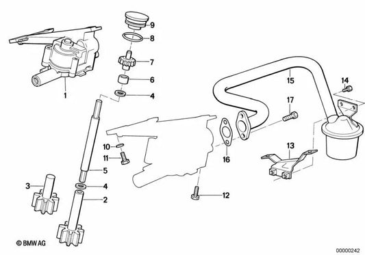 Junta sin asbesto para BMW E30 (OEM 11411288565). Original BMW.