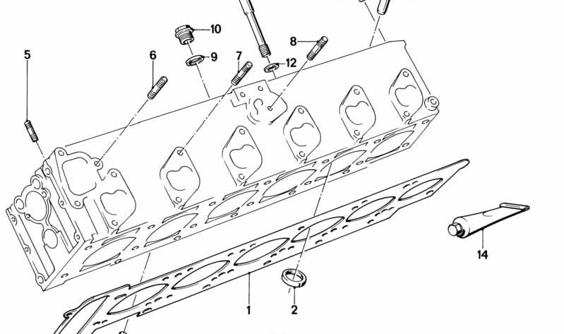 Junta de Culata para BMW E28, E34, E24, E23, E32 (OEM 11121730227). Original BMW