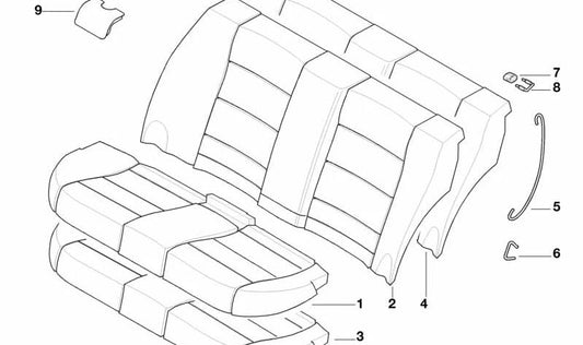 Funda Respaldo Tela para BMW Serie 3 E46 (OEM 52208236204). Original BMW