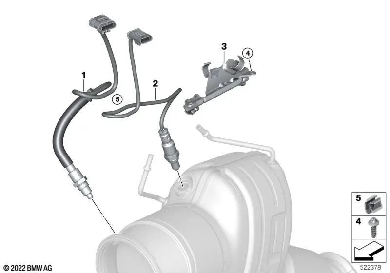 Sensor Lambda de Monitoreo para BMW Serie 5 G60, Serie 7 G70, X5 G05N, G18N, X6 G06N, X7 G07N, XM G09 (OEM 11785A248B9). Original BMW.