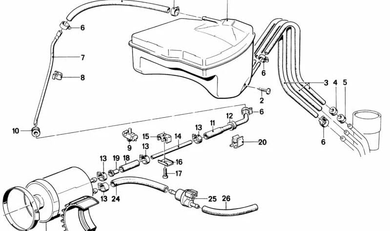 Válvula de aire OEM 11631706273 para BMW E28, E24, E23. Original BMW.