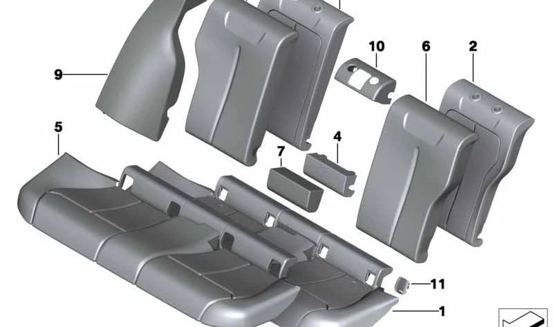 Funda de Asiento de Cuero para BMW Serie 3 F30N, F31N (OEM 52207477553). Original BMW