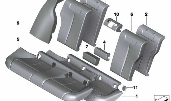 Panel lateral derecho OEM 52207301218 para BMW F30, F35. Original BMW.