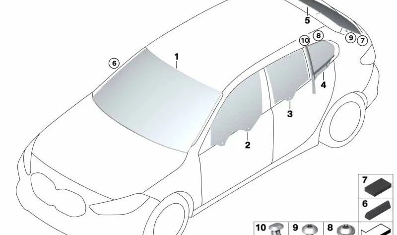 Clip Ventana Lateral para BMW F40 (OEM 51359880687). Original BMW