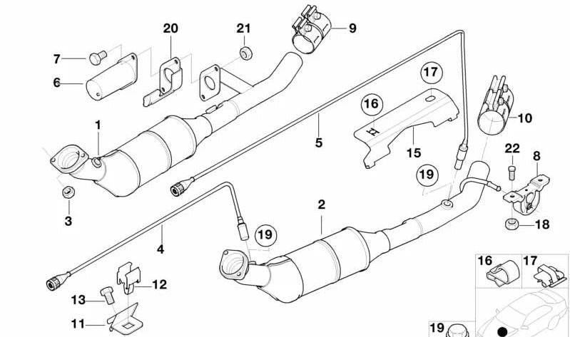 Sonda lambda OEM 11781742050 para BMW E36, E46, E39, E60, E61, E38, E65, E66, E31, E83, E53, Z3, E85, E52. Original BMW.