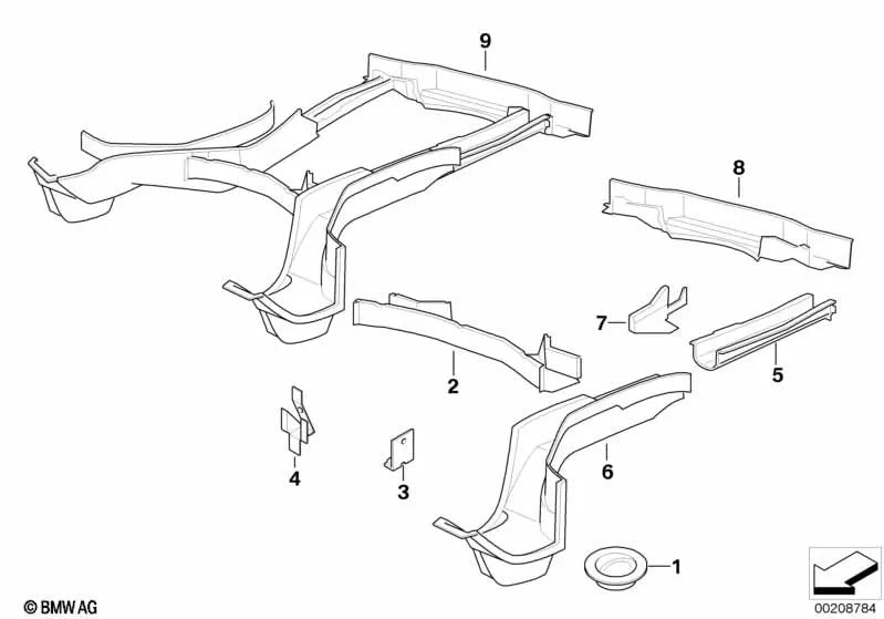 Travesaño trasero derecho para BMW E31 (OEM 41118152996). Original BMW.