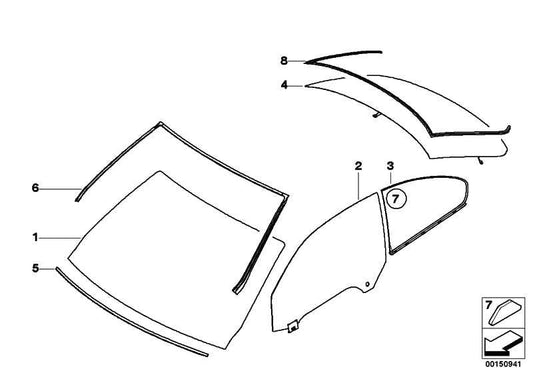 Goma Junta Contorno Parabrisas Delantero Para Bmw E92 . Original Bmw. Recambios