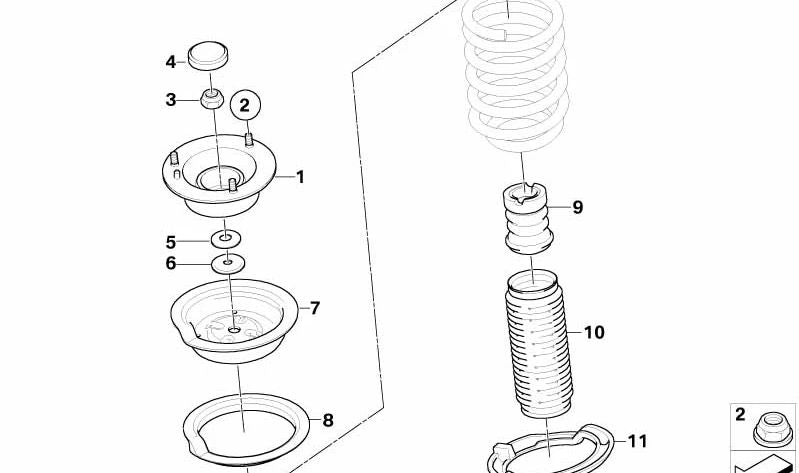 Tuerca hexagonal autoblocante OEM 31303453793 para BMW E83. Original BMW.